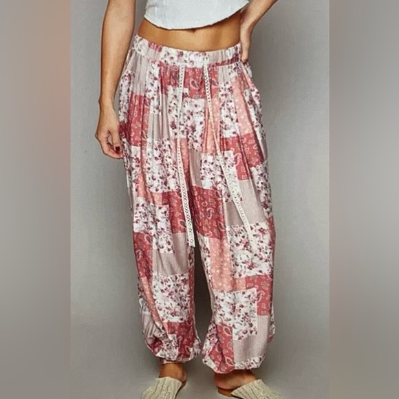 POL Pink and White Patchwork Pants - Picture 3 of 8